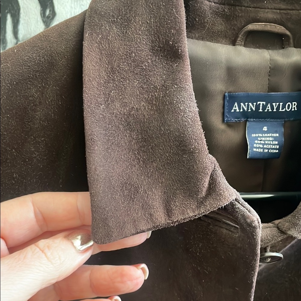 Ann Taylor Brown Blazer Leather - Picture 5 of 7